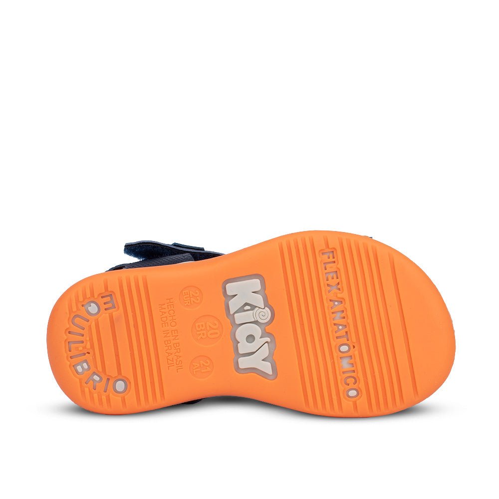 Sandália Infantil Menino Kidy Fly Baby Marinho Esportiva Velcro Duplo - Kidy Calçados - 