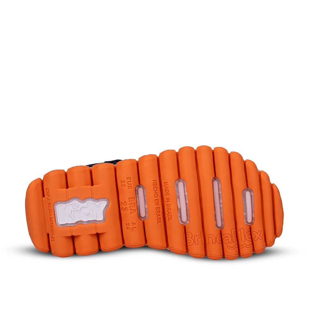 Sandália Infantil Menino Kidy Marinho/Laranja Brinca Flex - Kidy Calçados -