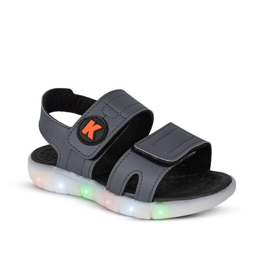 Sandália Infantil Menino Kidy Wave Light com LED Grafite Preto Pisca Pisca - Kidy Calçados - 