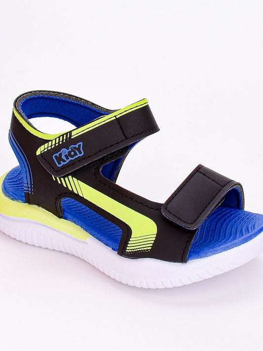 SANDALIA KIDY FLY BABY PRETO/AMARELO NEON/AZUL ROYAL Kidy - Kidy Calçados - Sandália e Papete