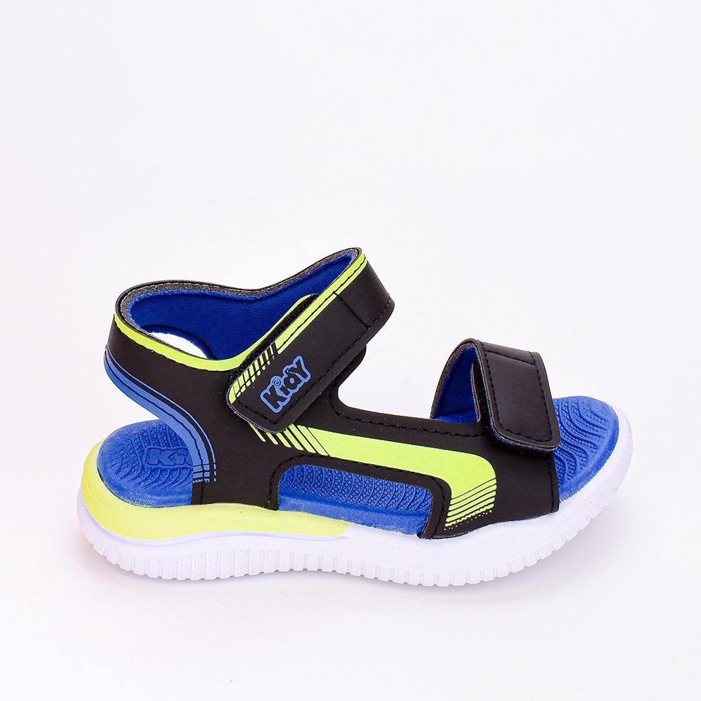 SANDALIA KIDY FLY BABY PRETO/AMARELO NEON/AZUL ROYAL Kidy - Kidy Calçados - Sandália e Papete