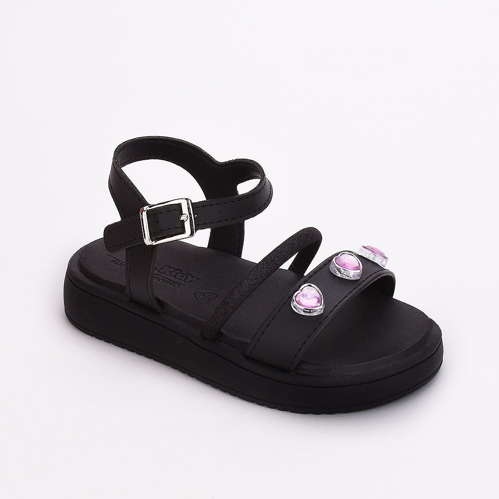 Sandália Menina Infantil Kidy Mini Flat Form Branco e Rosa - Kidy Calçados - 