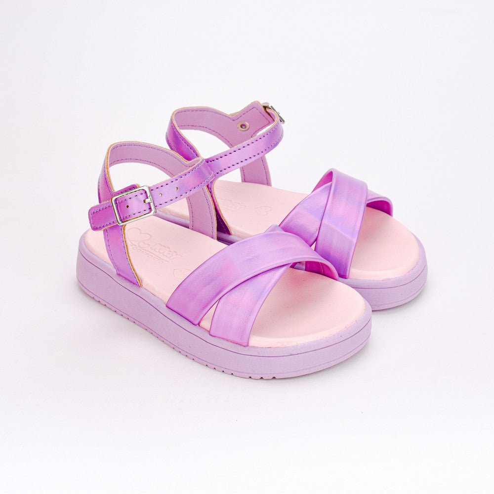 Sandália Menina Infantil Kidy Mini Flatform Com Brinquedo Surpresa Lilás - Kidy Calçados - 