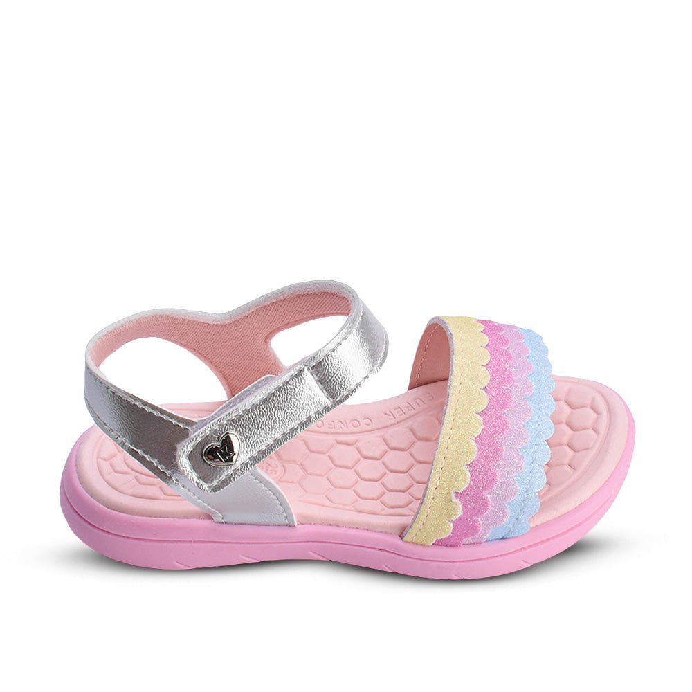 Sandália Menina Infantil Kidy Toys Baby Prata Colorido - Kidy Calçados - Sandália e Papete