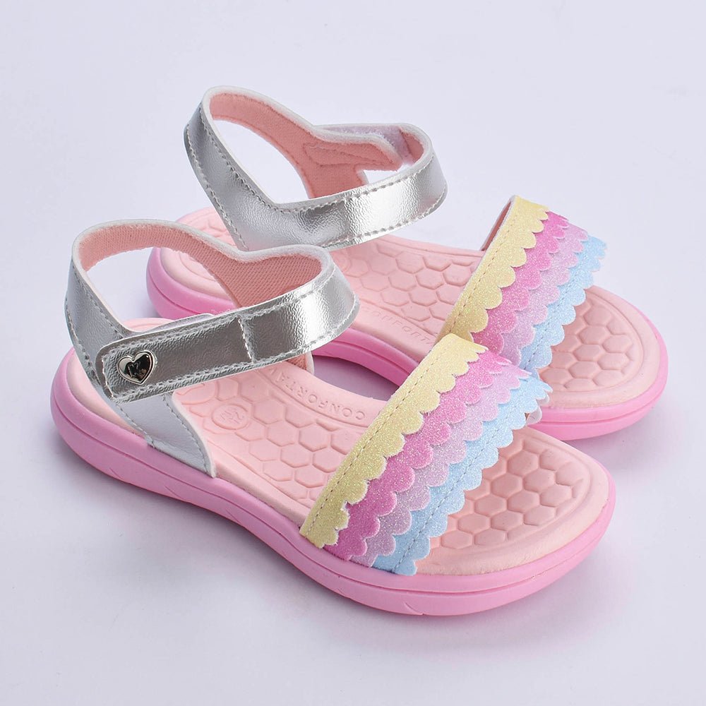 Sandália Menina Infantil Kidy Toys Baby Prata Colorido - Kidy Calçados - Sandália e Papete