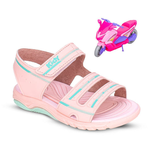 Sandália Menina Infantil Kidy Toys Nude e Acqua - Kidy Calçados - Sandália e Papete