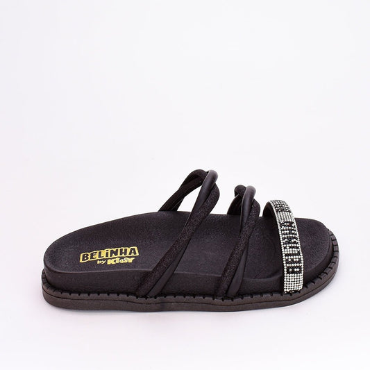 Sandália Menina Papete Birken Infantil Fashion Belinha Preto - Kidy Calçados - Sandália e Papete