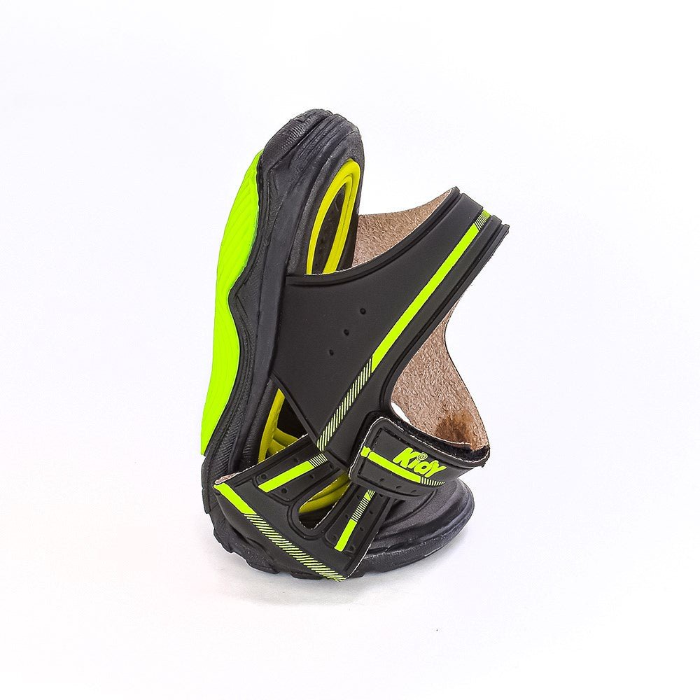 Sandália Menino Infantil Kidy Toys Preto e Amarelo Neon - Kidy Calçados - Sandália e Papete