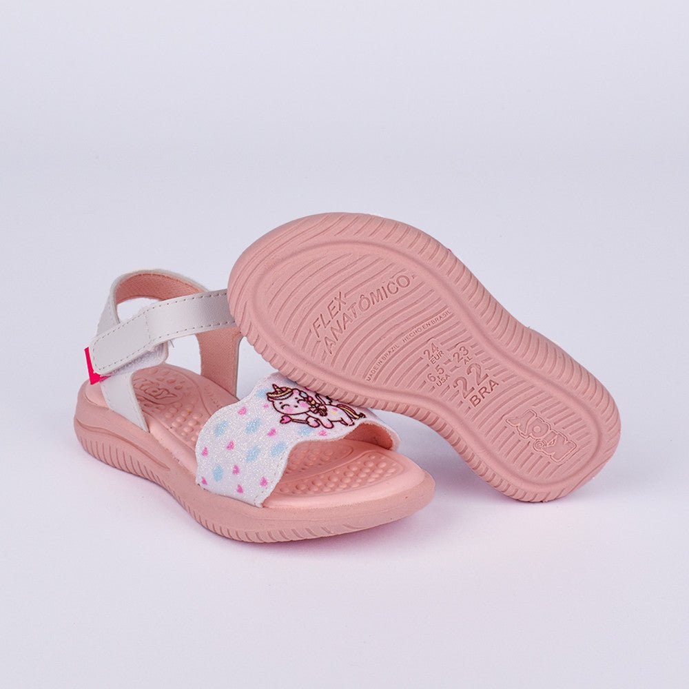 Sandália Papete Infantil Kidy Fly Unicórnio com Pulseira Branca - Kidy Calçados - Sandália e Papete
