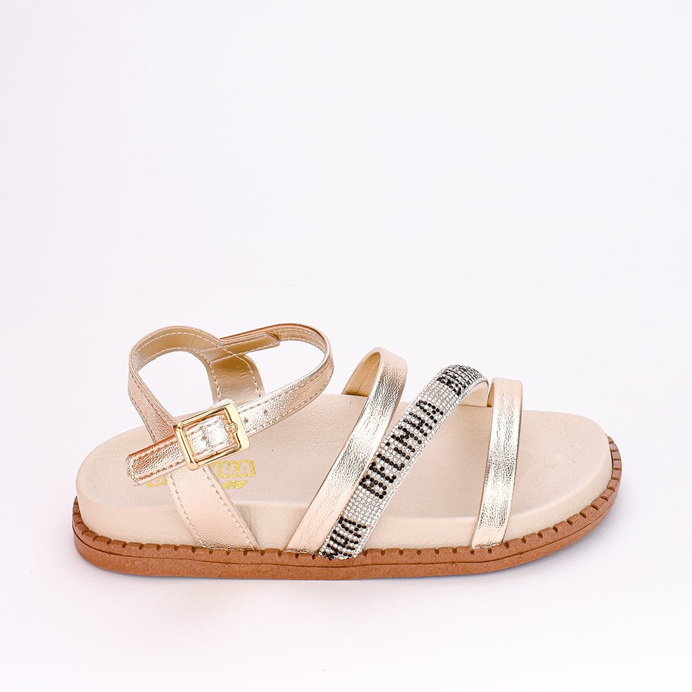 SANDÁLIA PAPETE INFANTIL MENINA KIDY FASHION OURO - Kidy Calçados - Sandália e Papete