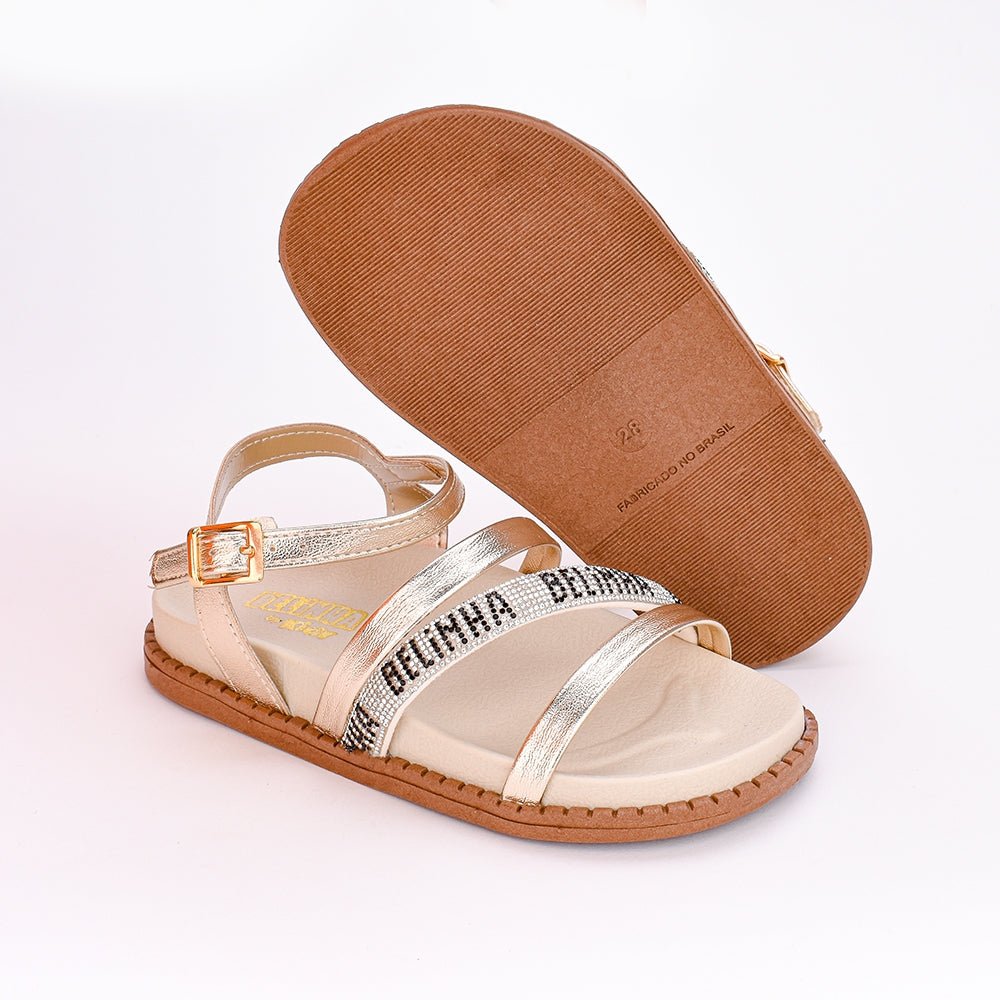 SANDÁLIA PAPETE INFANTIL MENINA KIDY FASHION OURO - Kidy Calçados - Sandália e Papete
