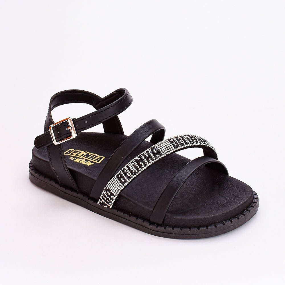 Sandália Papete Infantil Menina Kidy Fashion Preto Belinha - Kidy Calçados - Sandália e Papete