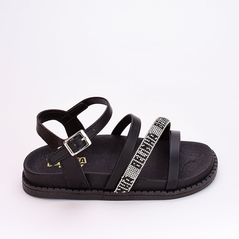 Sandália Papete Infantil Menina Kidy Fashion Preto Belinha - Kidy Calçados - Sandália e Papete