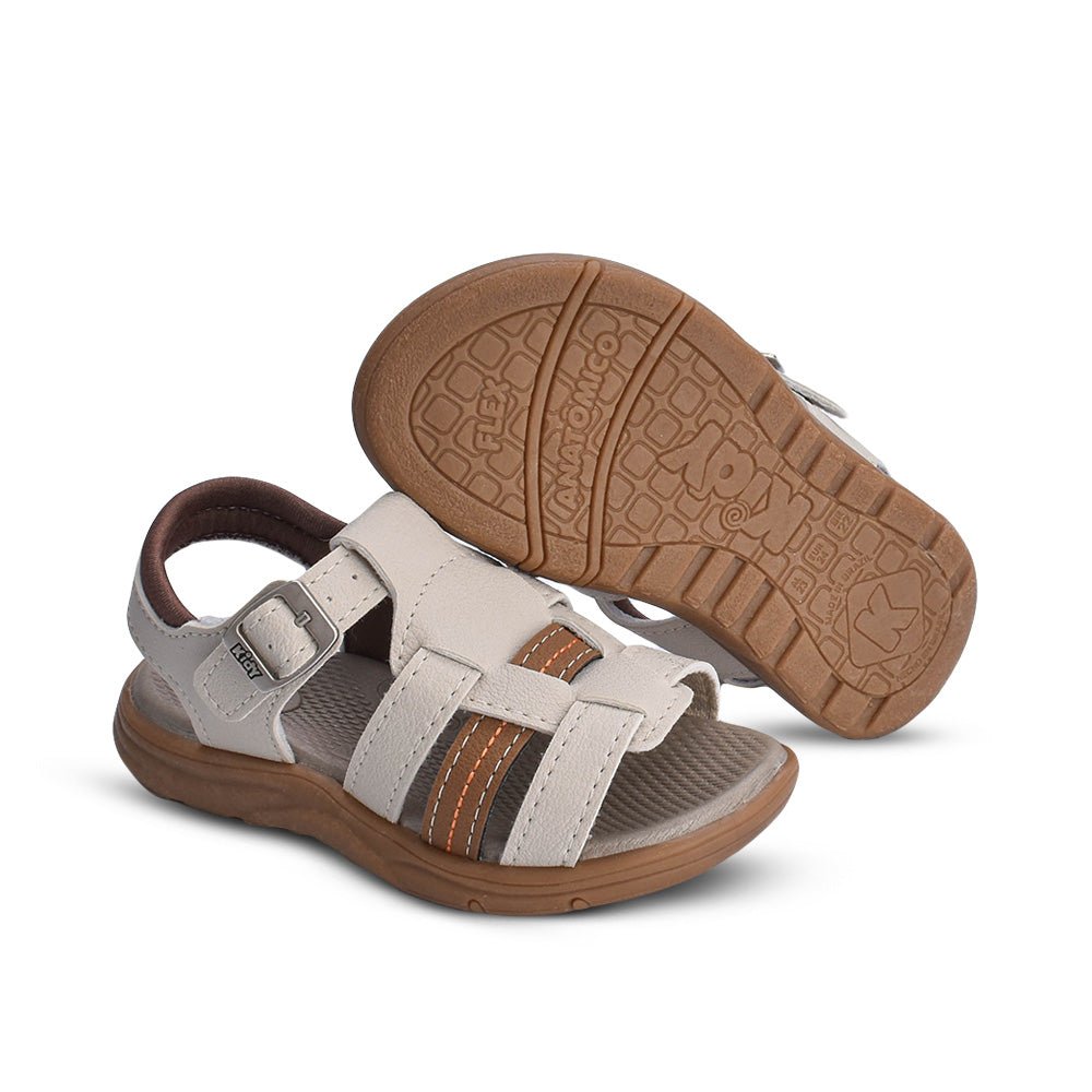 Sandália Papete Menino Kidy Flex Anatômica Natural Caramelo - Kidy Calçados - Sandália e Papete