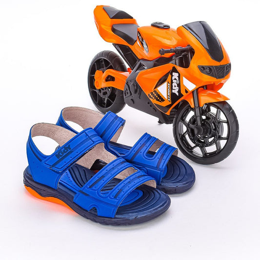 SANDÁLIA PAPETE MENINO KIDY TOYS AZUL/LARANJA - Kidy Calçados - Sandália e Papete