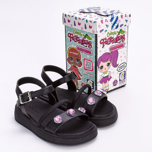 SAND.KIDY MINI FLAT FORM Brinquedo Surpresa PRETO Kidy - Kidy Calçados - Sandália e Papete