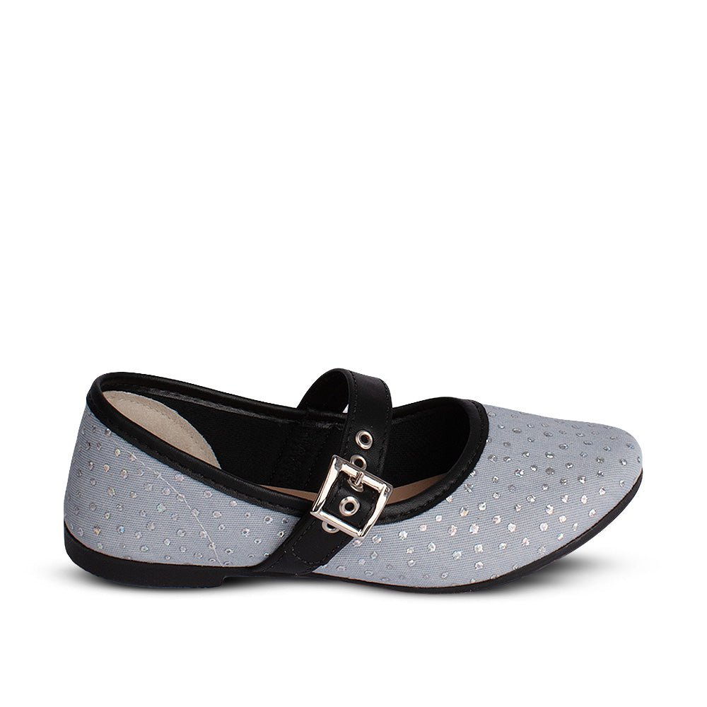Sapatilha Bailarina Kidy Soft Brilho Jeans Preto - Respirável Confortável - Kidy Calçados - Sapatilha