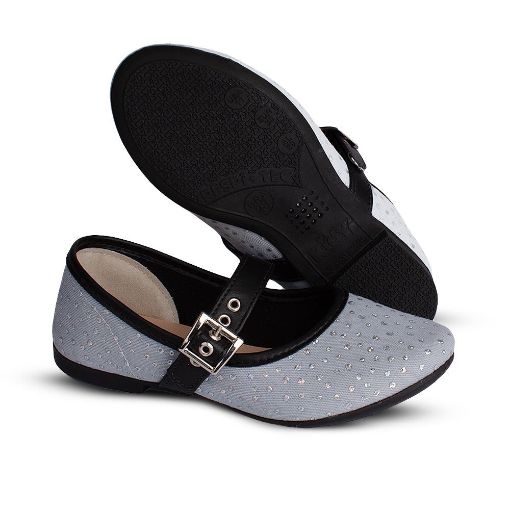Sapatilha Bailarina Kidy Soft Brilho Jeans Preto - Respirável Confortável - Kidy Calçados - Sapatilha