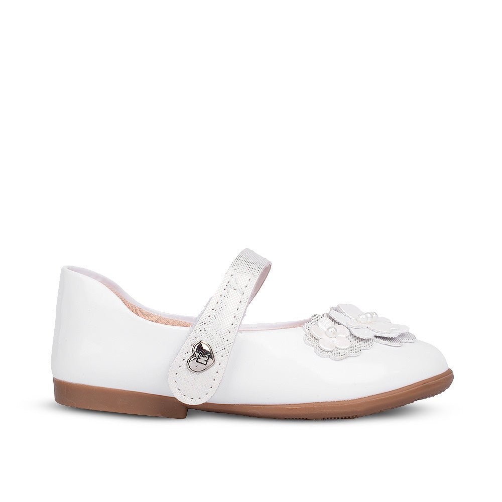 Sapatilha Infantil Menina Kidy Baby Branca Floral Holográfica Delicada - Kidy Calçados - 