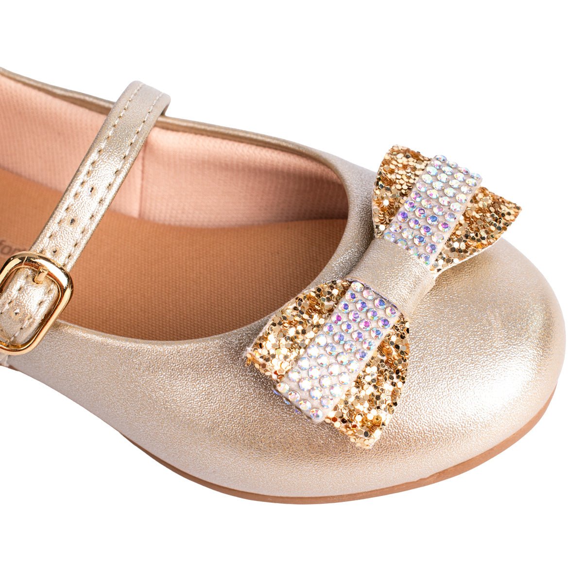 Sapatilha Infantil Menina Kidy Casual Laço Dourado Strass Brilho - Kidy Calçados -