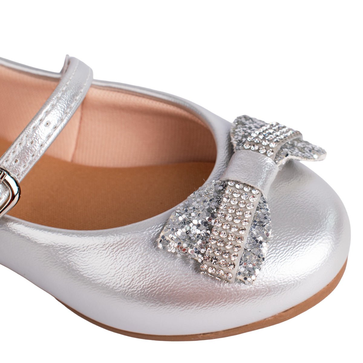 Sapatilha Infantil Menina Kidy Casual Prata com Laço de Strass - Kidy Calçados -