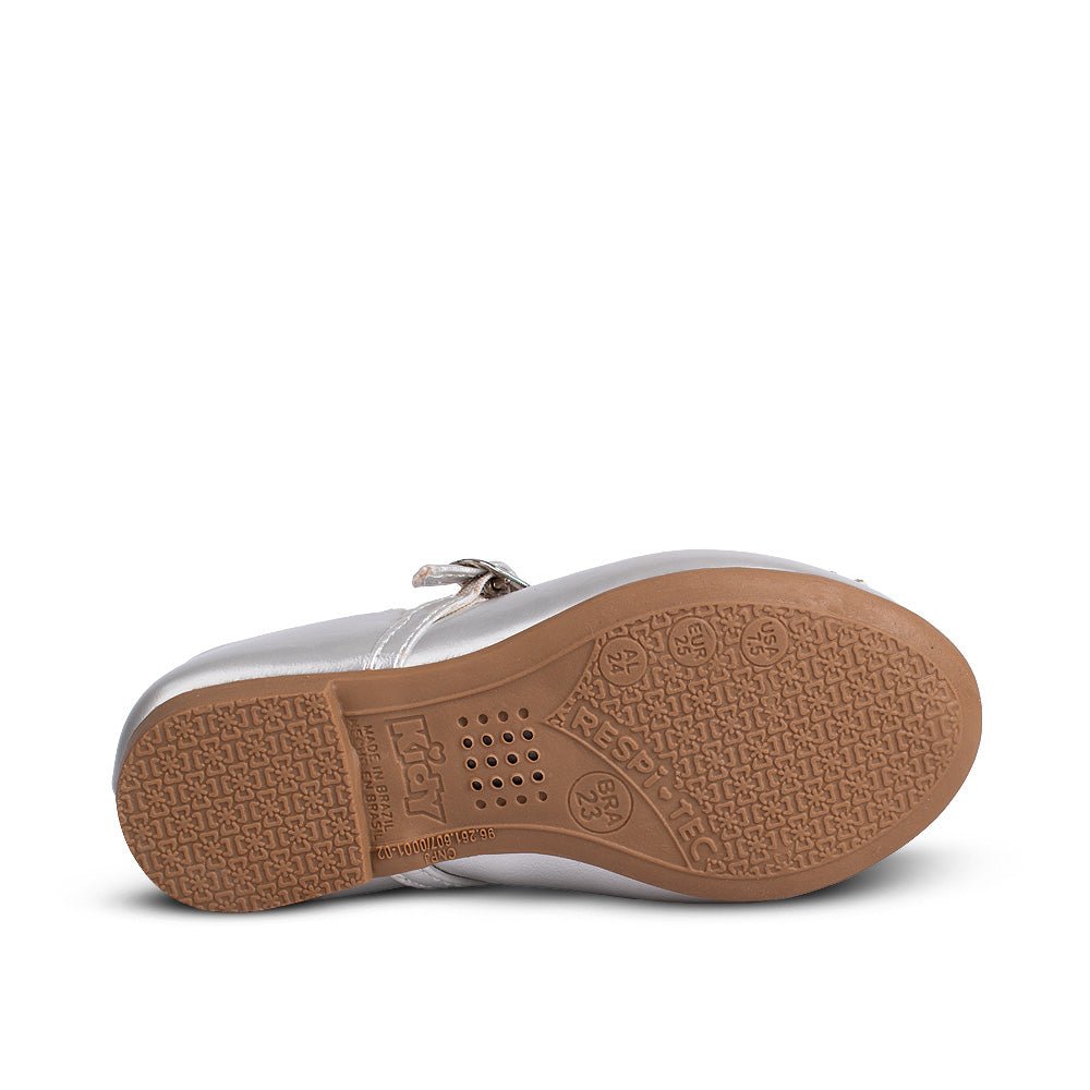 Sapatilha Infantil Menina Kidy Casual Prata com Laço de Strass - Kidy Calçados -