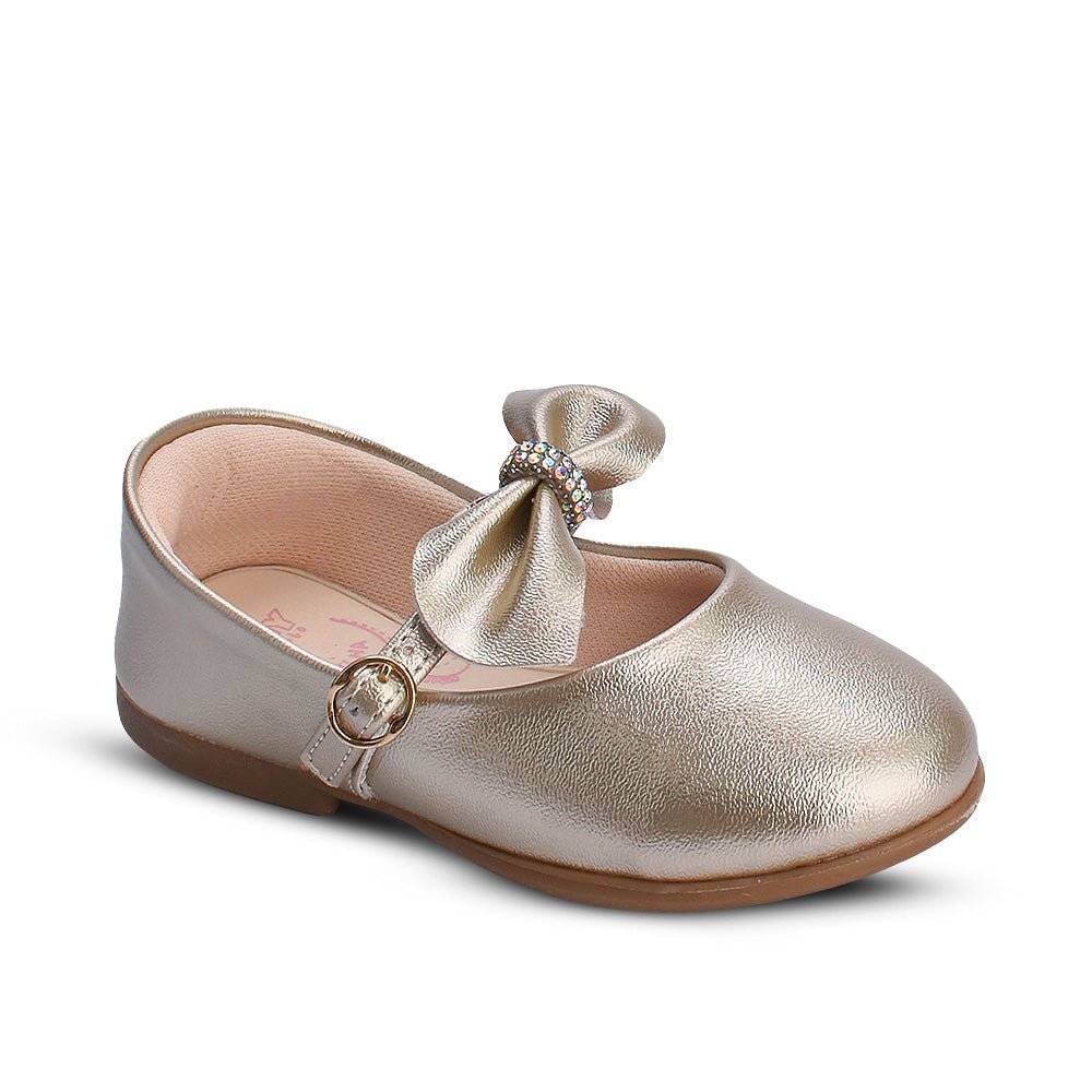Sapatilha Menina Infantil Kidy Bebê Ouro com Strass - Kidy Calçados - Sapatilha