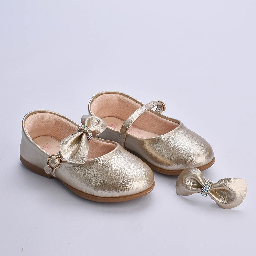 Sapatilha Menina Infantil Kidy Bebê Ouro com Strass - Kidy Calçados - Sapatilha