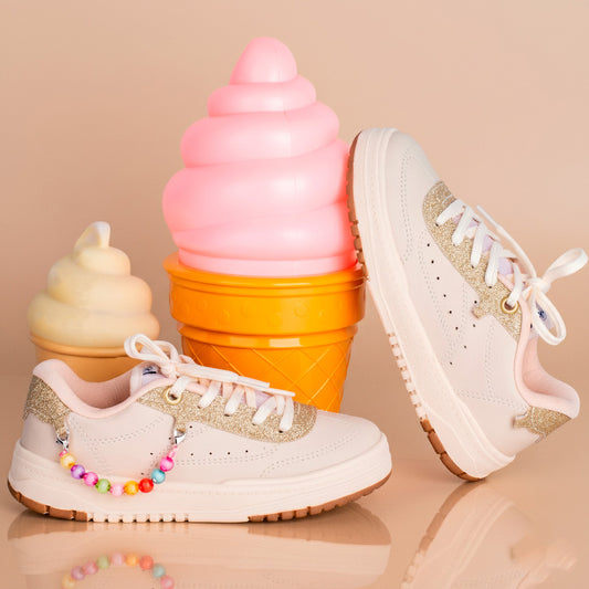 Tênis Menina K360 Estiloso Respitec Marfim