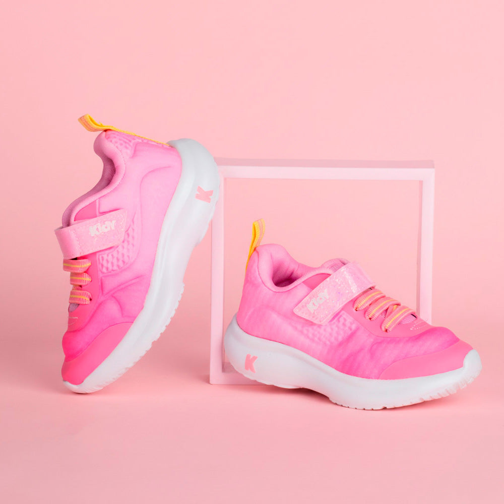 Tênis Infantil Menina Kidy Nuvem Rosa e Nude Tecnologia Respi-Tec