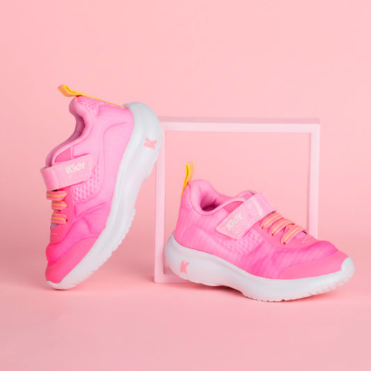 Tênis Infantil Menina Kidy Nuvem Rosa e Nude Tecnologia Respi-Tec