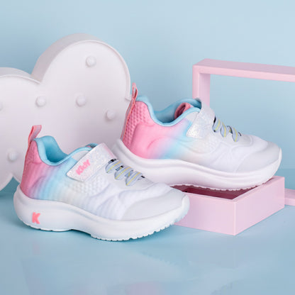 Tênis Infantil Menina Kidy Nuvem Rosa Amarelo e Azul Conforto