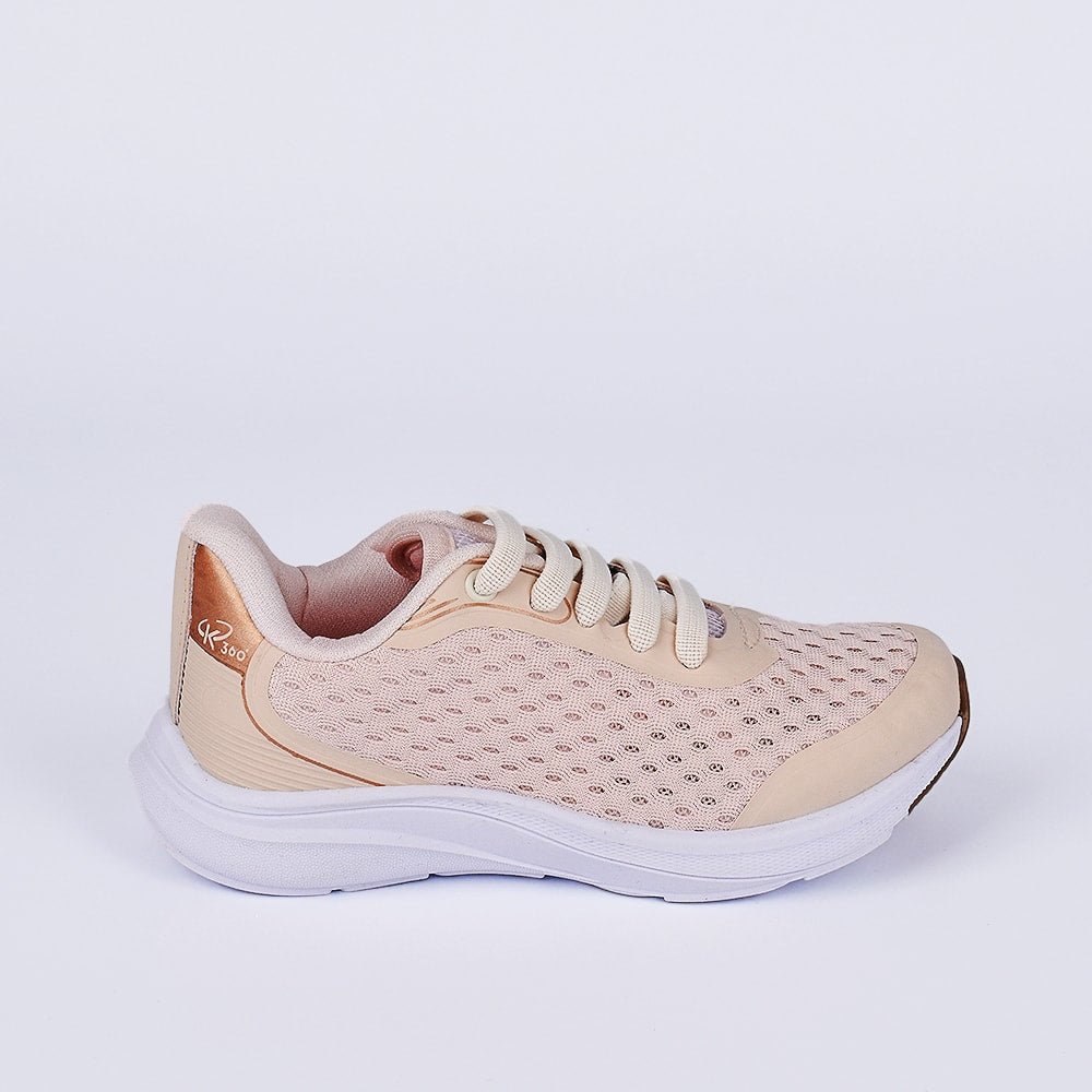 TENIS CASUAL MENINA K360 ENERGY 2 MARFIM/DOURADO - Kidy Calçados - Tênis