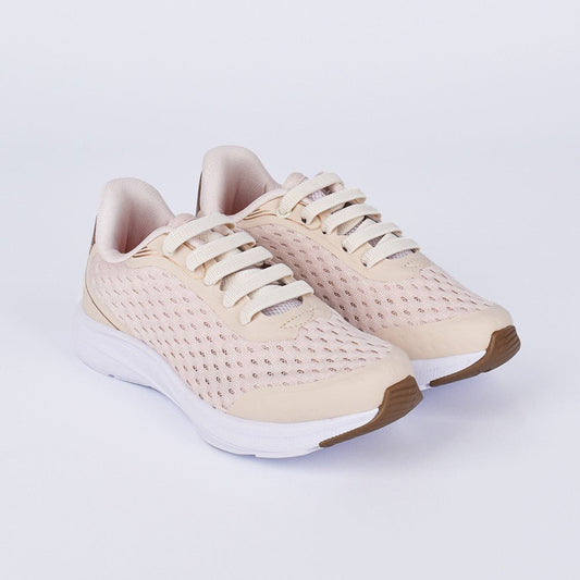 TENIS CASUAL MENINA K360 ENERGY 2 MARFIM/DOURADO - Kidy Calçados - Tênis