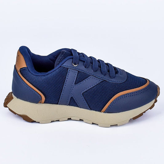 TENIS CASUAL MENINO K360 JOGGER MARINHO/CARAMELO - Kidy Calçados - Tênis