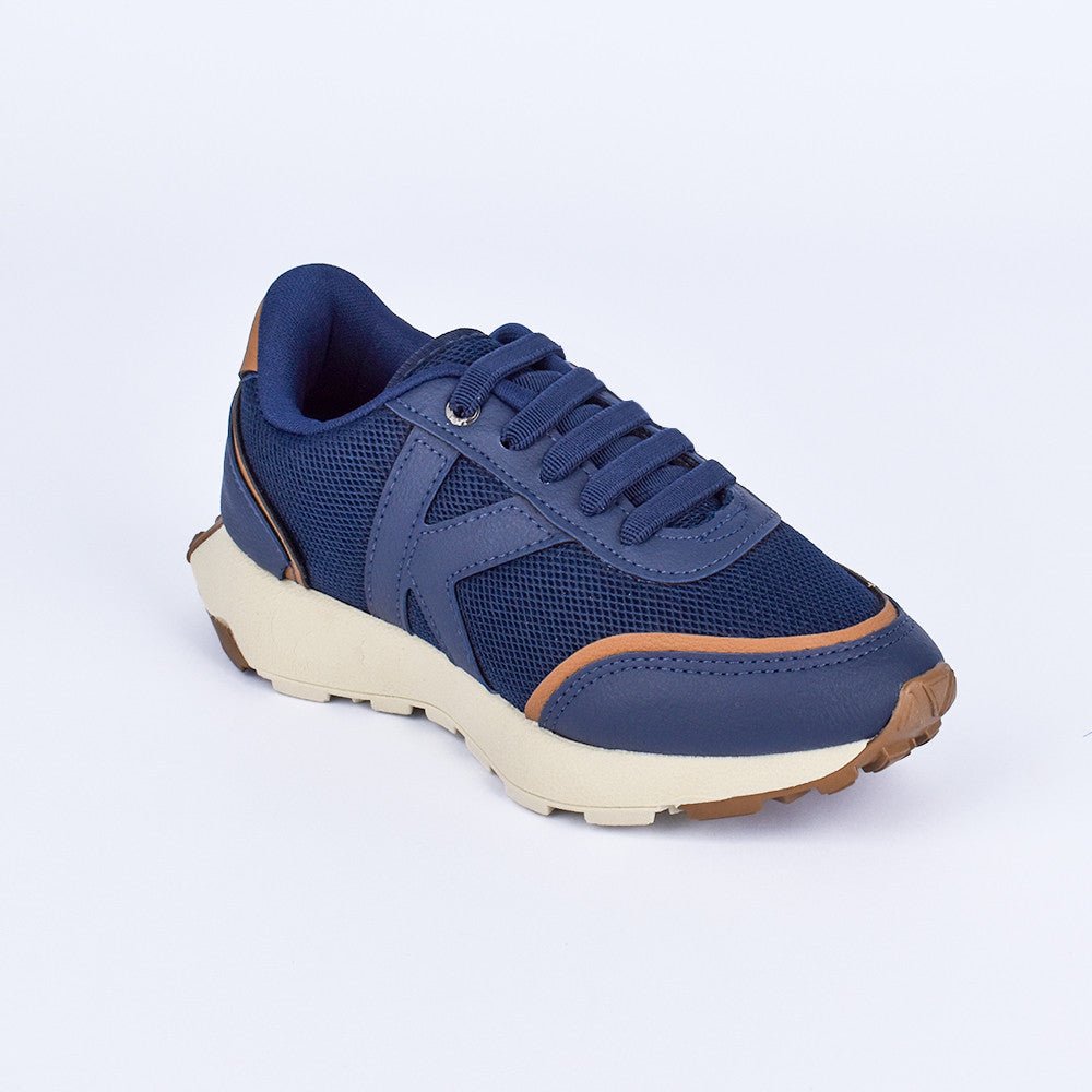 TENIS CASUAL MENINO K360 JOGGER MARINHO/CARAMELO - Kidy Calçados - Tênis