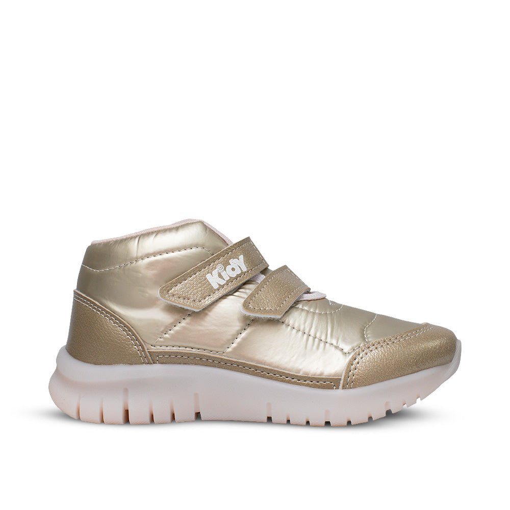 Tênis Infantil Cano Alto Menina Kidy Ultra Flex Ouro Velcro - Kidy Calçados - 