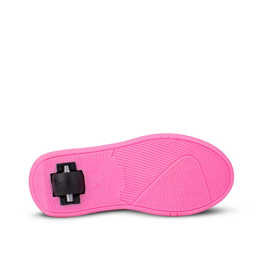 Tênis Infantil De Rodinha Kidy Preto/Rosa Led - Kidy Calçados - Tênis