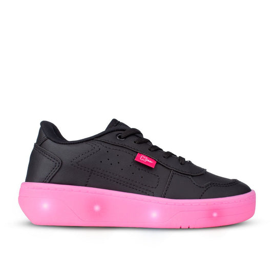 Tênis Infantil De Rodinha Kidy Preto/Rosa Led - Kidy Calçados - Tênis