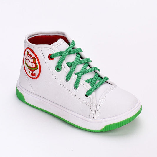 Tênis Infantil Kidy Astral Gato Galáctico Branco Verde - Kidy Calçados - Tênis