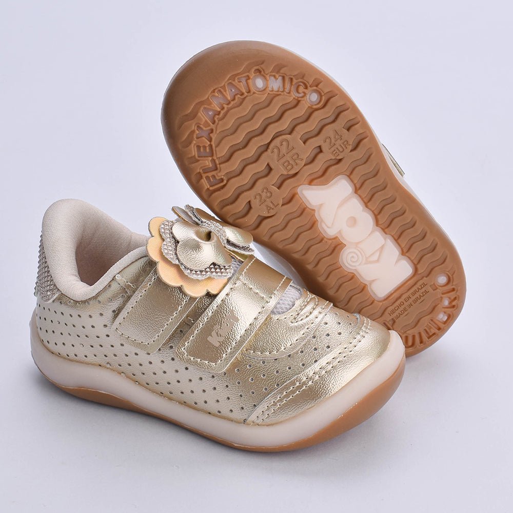 Tênis infantil Kidy Colors Bebê Equilíbrio Ouro - Kidy Calçados - Tênis