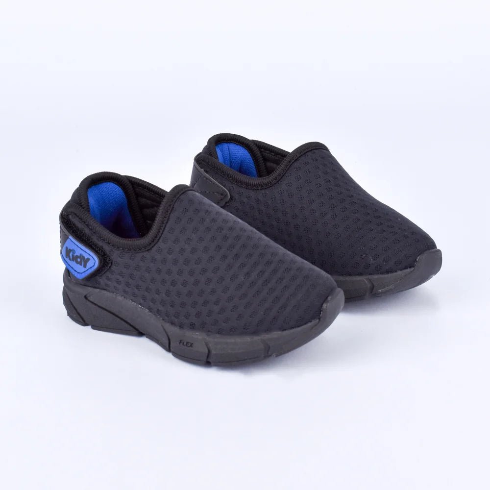 Tênis Infantil Kidy Energy Bebê Calce Fácil Preto e Azul Royal - Kidy Calçados - Tênis