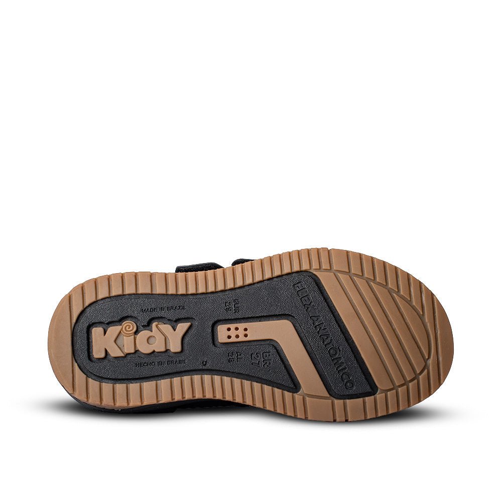 Tênis Infantil Kidy Happy Preto e Caramelo Dino Surpresa - Kidy Calçados - Tênis