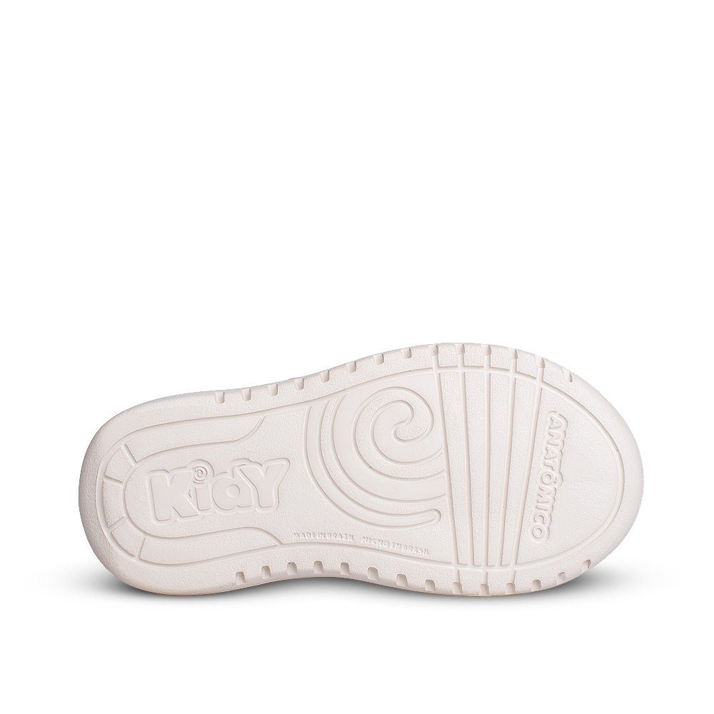 Tênis Infantil Kidy Soft Off White e Rosa Casual Leve Macio - Kidy Calçados - 