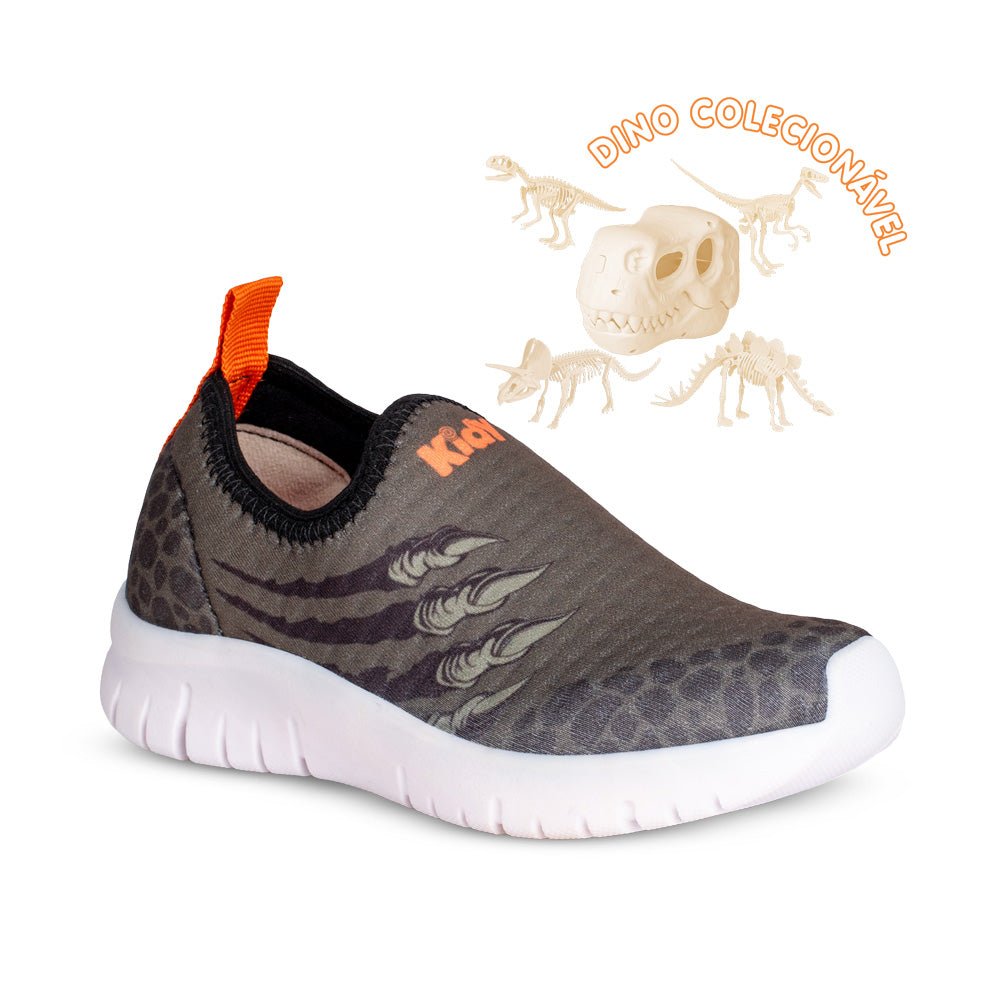 Tênis Infantil Kidy Ultra Flex Verde Militar com Laranja - Kidy Calçados - Tênis
