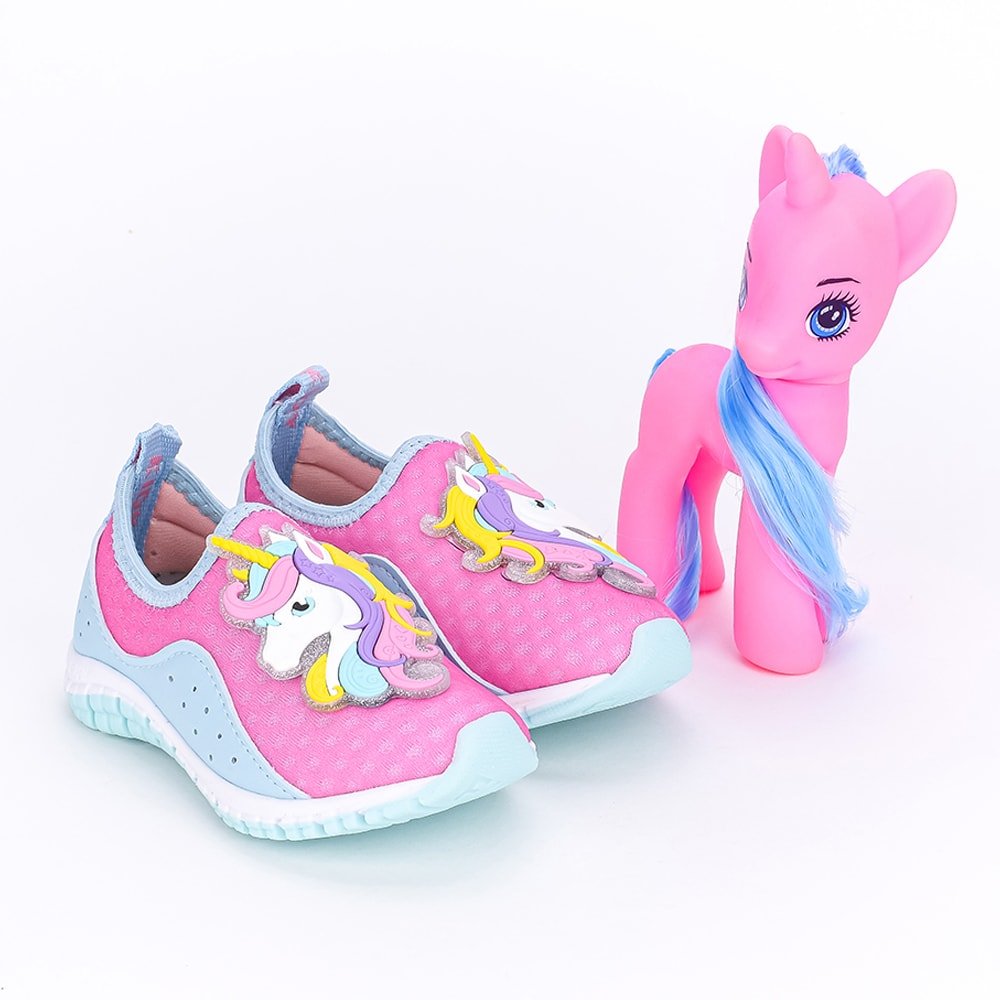 TÊNIS INFANTIL MENINA CALCE FÁCIL KIDY FLEX ROSA/AZUL - Kidy Calçados - Tênis