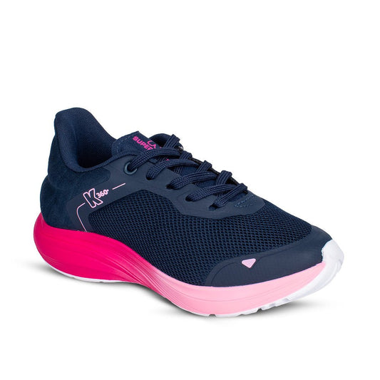 Tênis Infantil Menina K-360 Kidy Super Leve Marinho Pink e Rosa Sola EVA e Cadarço - Kidy Calçados -