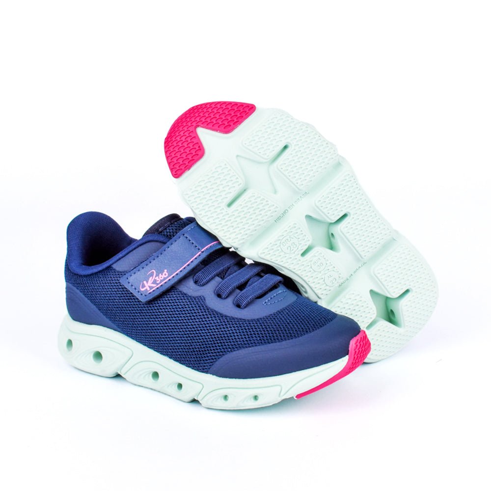 Tênis Infantil Menina K360 Energy Impulso Azul Marinho e Pink - Kidy Calçados - Tênis