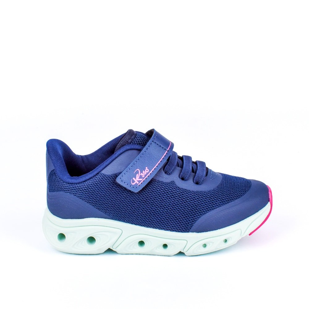 Tênis Infantil Menina K360 Energy Impulso Azul Marinho e Pink - Kidy Calçados - Tênis