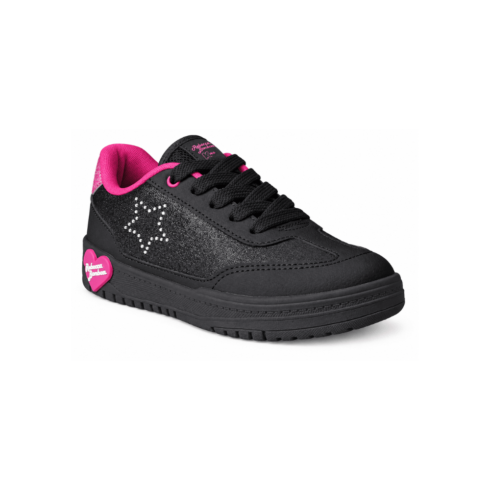 Tênis Infantil Menina K360 Estilo Respitec Rebecca Bonbon Preto - Kidy Calçados -